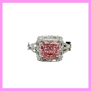 【1-01.43#】Candy-Colored Four-Prong Setting Ring  for female fashion daily engagement wedding anniversary birthday present