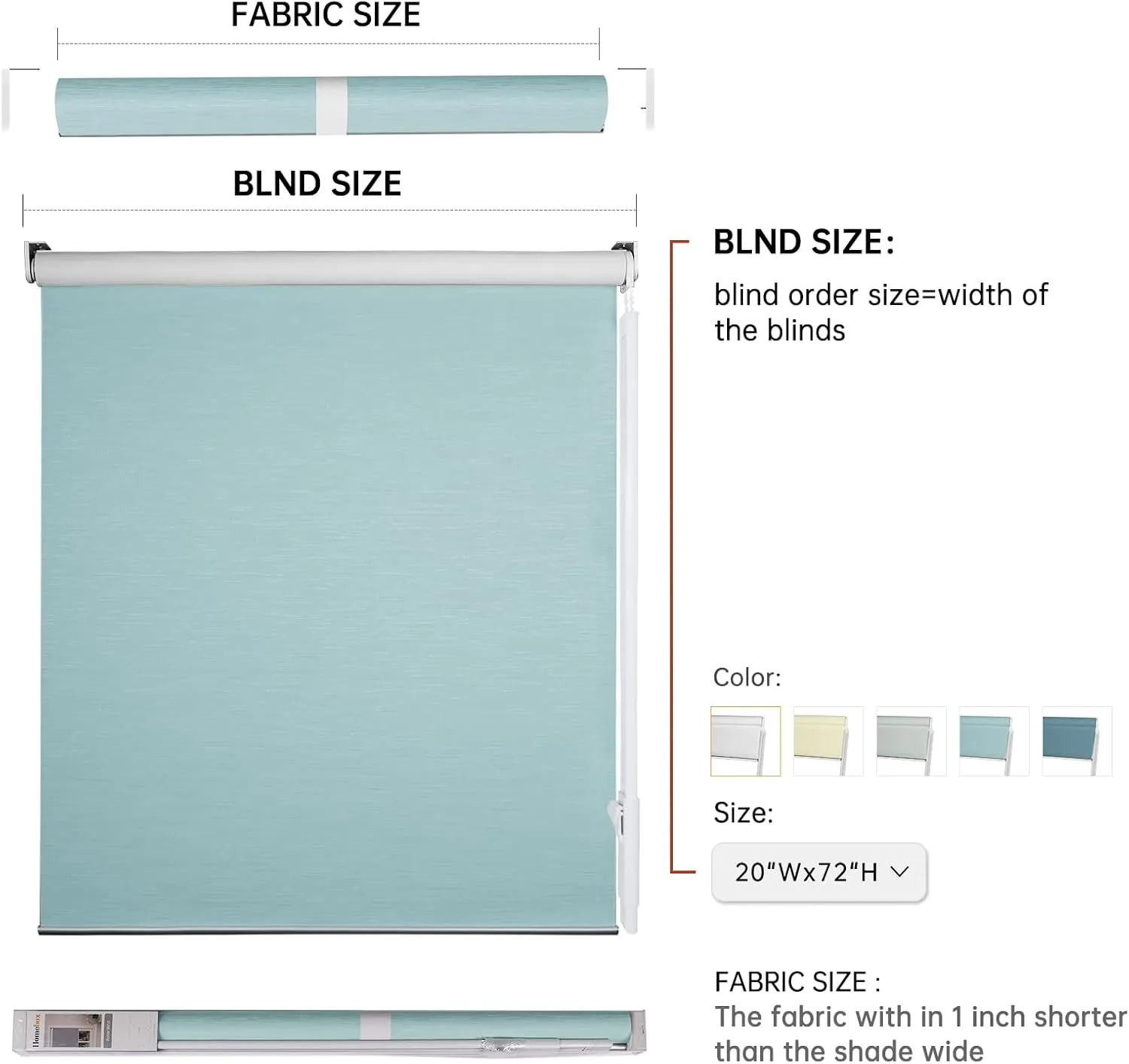 100% Blackout Roller Window Shades, Striped Jacquard Window Blinds with Thermal Insulated, UV Protection Waterproof Fabric, Roll up and Down Shades(BlueCyan Gray - 29" W x 72" H)
