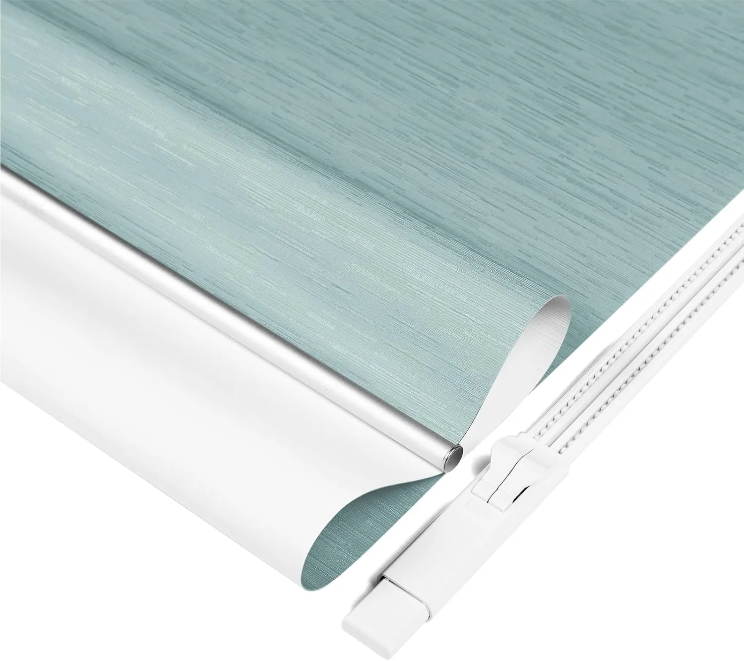 100% Blackout Roller Window Shades, Striped Jacquard Window Blinds with Thermal Insulated, UV Protection Waterproof Fabric, Roll up and Down Shades(BlueCyan Gray - 29" W x 72" H)