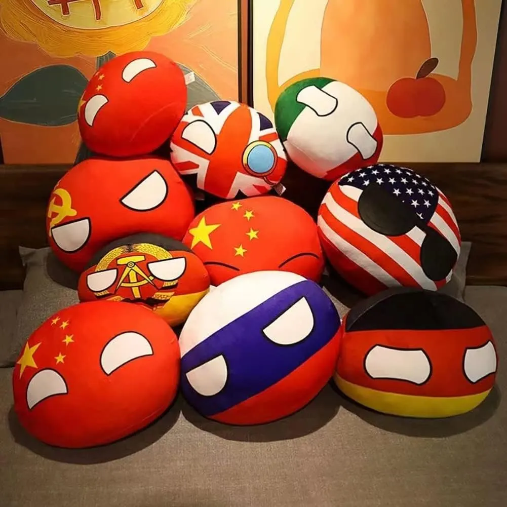 11.8Inch Country Ball Plush Toy, Polandball Stuffed Plush Pillow Birthday Xmas Gift for Kids (America)