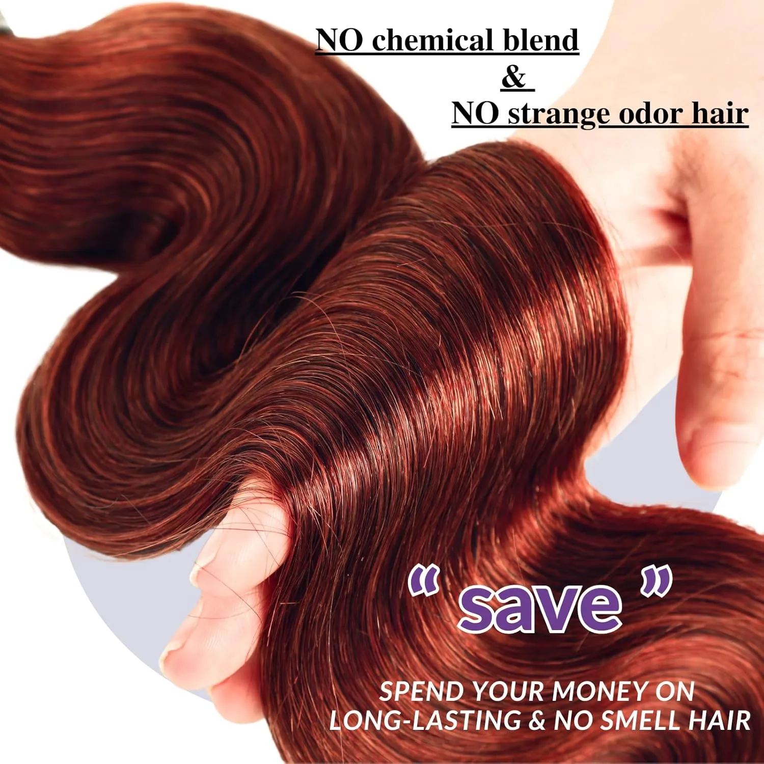12A Double Drawn Bundles with 5x5 HD Lace Closure Human Hair Body Wave, 100% Raw Hair Colored #33 Reddish Brown Copper Red Auburn 3 Bundles Human Hair With Closure 5x5 Free Part 12 14 16 12 IN