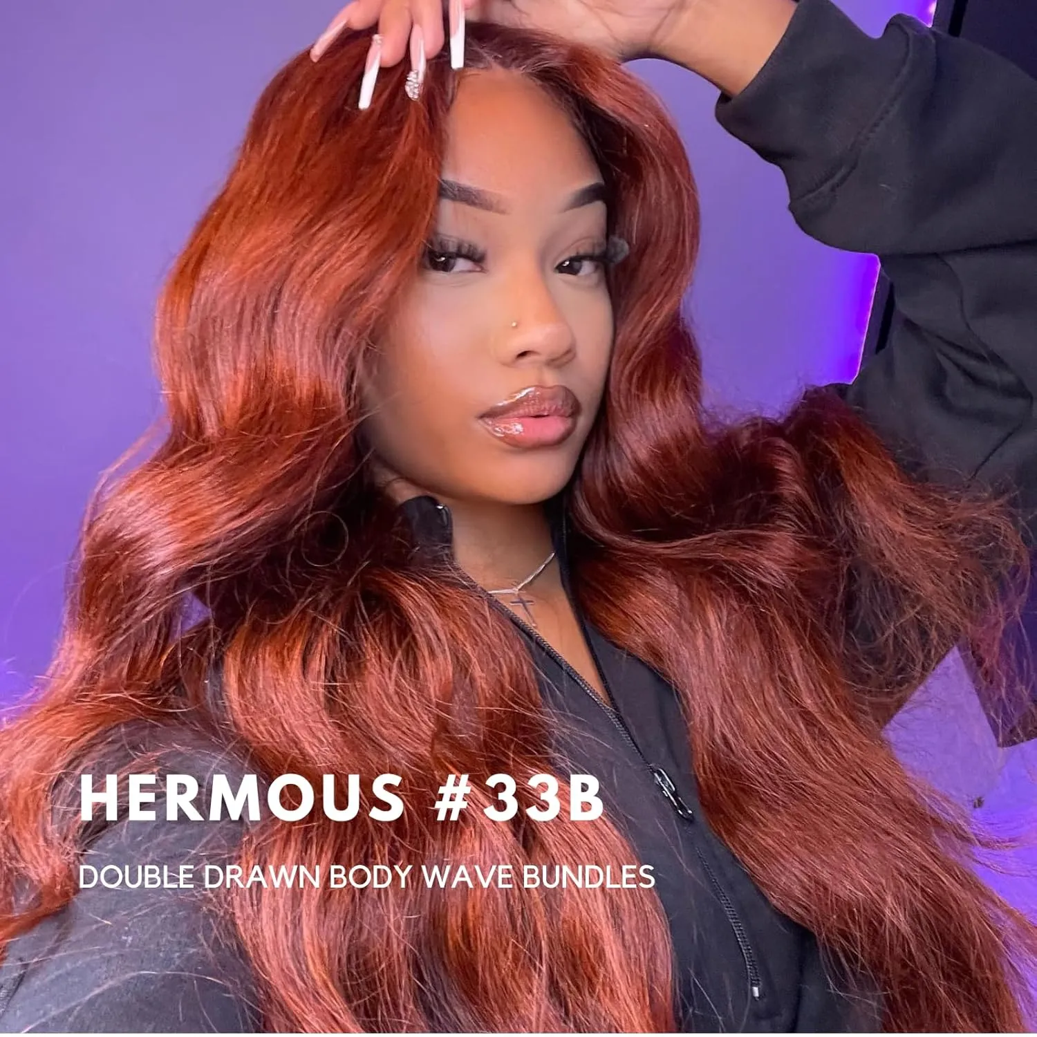 12A Double Drawn Bundles with 5x5 HD Lace Closure Human Hair Body Wave, 100% Raw Hair Colored #33 Reddish Brown Copper Red Auburn 3 Bundles Human Hair With Closure 5x5 Free Part 12 14 16 12 IN
