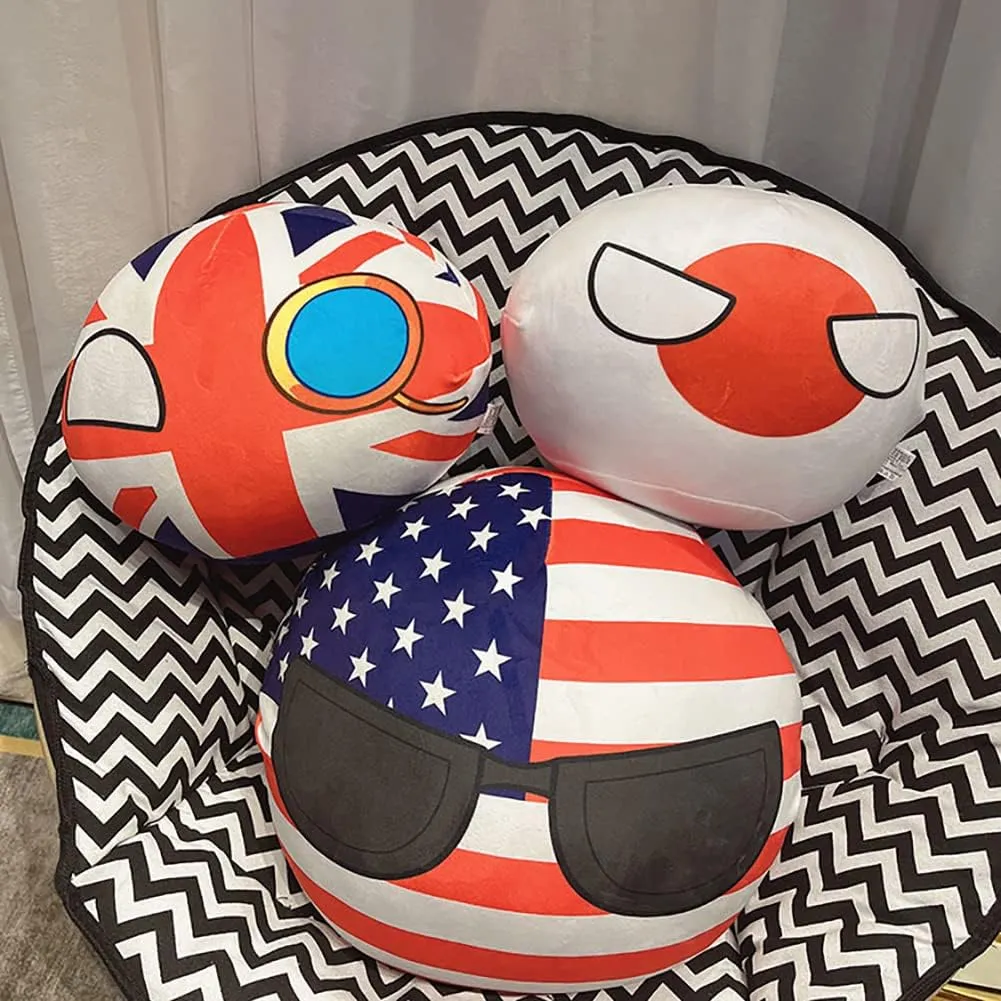 12Inch Country Ball Plushies, CountryBall Plush Stuffed Plush Toy, Birthday Xmas Gift for Kids Boys Girls (South Korea)