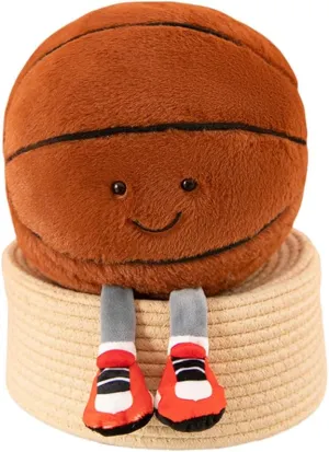 13 inch Basketball Pillow Basketball Stuff Plush, Basketball Gifts for Boys and Girls, Soft Sports Pillows Basketball Stuffed Animal Room Decor (Basketball)
