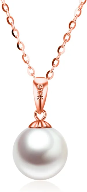 14K Gold Pearl Necklaces for Women with 18k Gold Pendant (Freshwater Cultured Pearl), Real Gold Present for Her, Jewelry Gifts for Mother Wife Girlfriend, 16"-18"