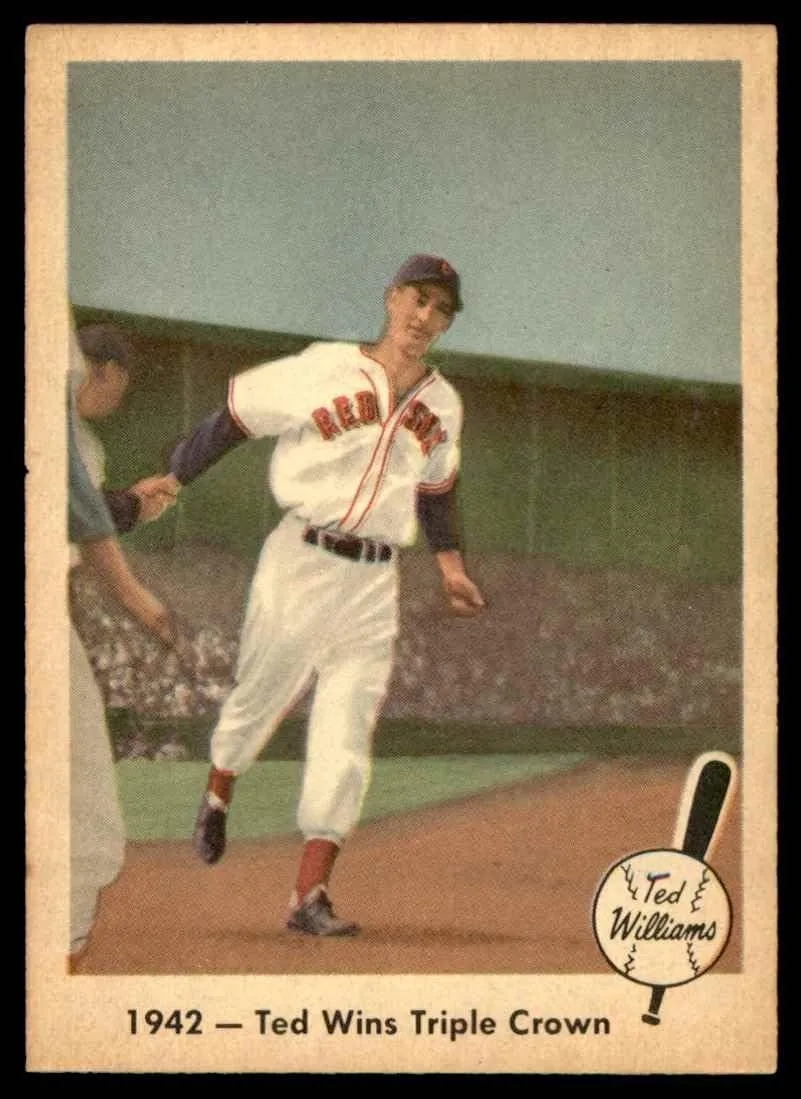 1959 Fleer # 19 Wins the Triple Crown Ted Williams Boston Red Sox (Baseball Card) VG/EX  Red Sox