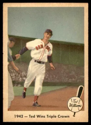 1959 Fleer # 19 Wins the Triple Crown Ted Williams Boston Red Sox (Baseball Card) VG/EX  Red Sox