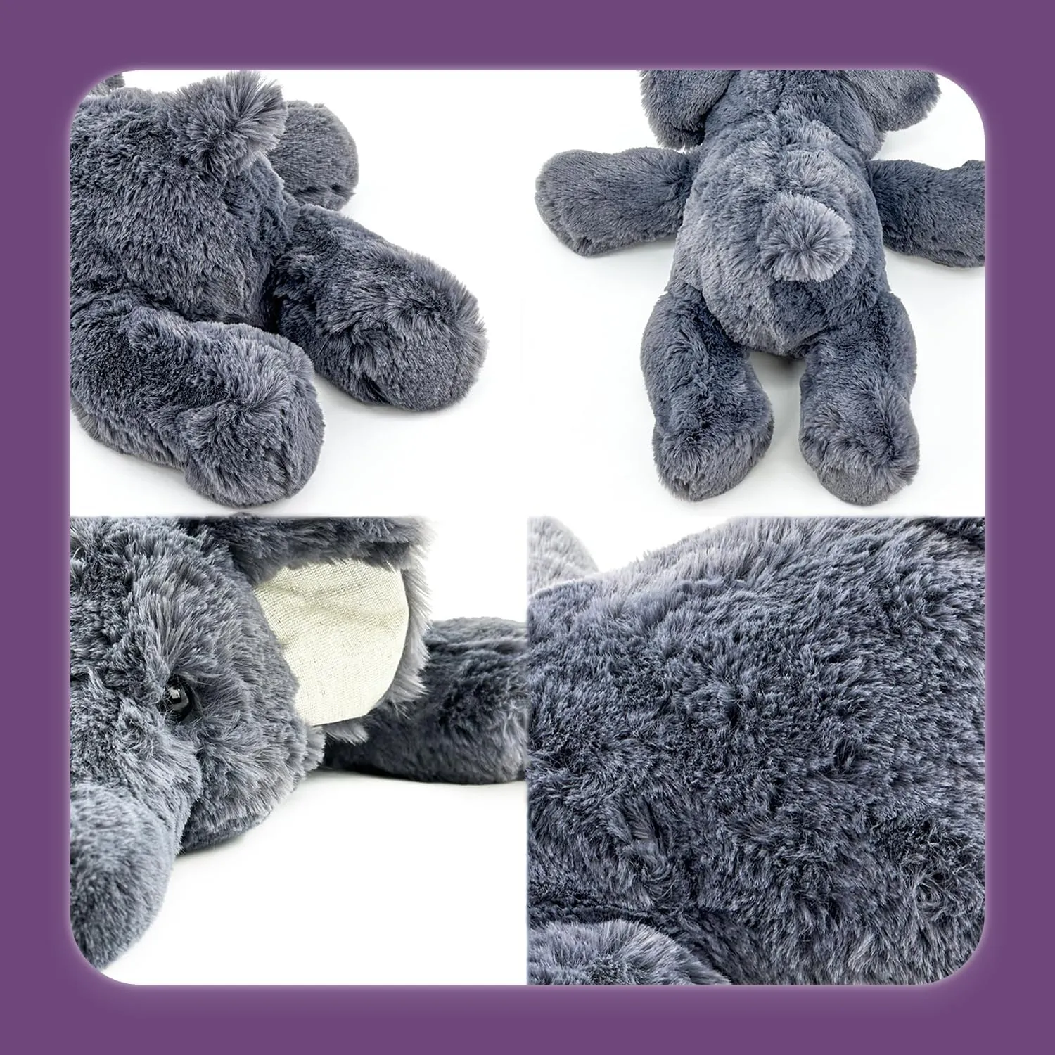 2 LB Heatable & Coolable Grey Elephant Weighted Stuffed Animals | Microwavable Heating Pad for Relieve Stress Soothing & Relaxation | Lavender Scented Plush Toys for Adults and Children