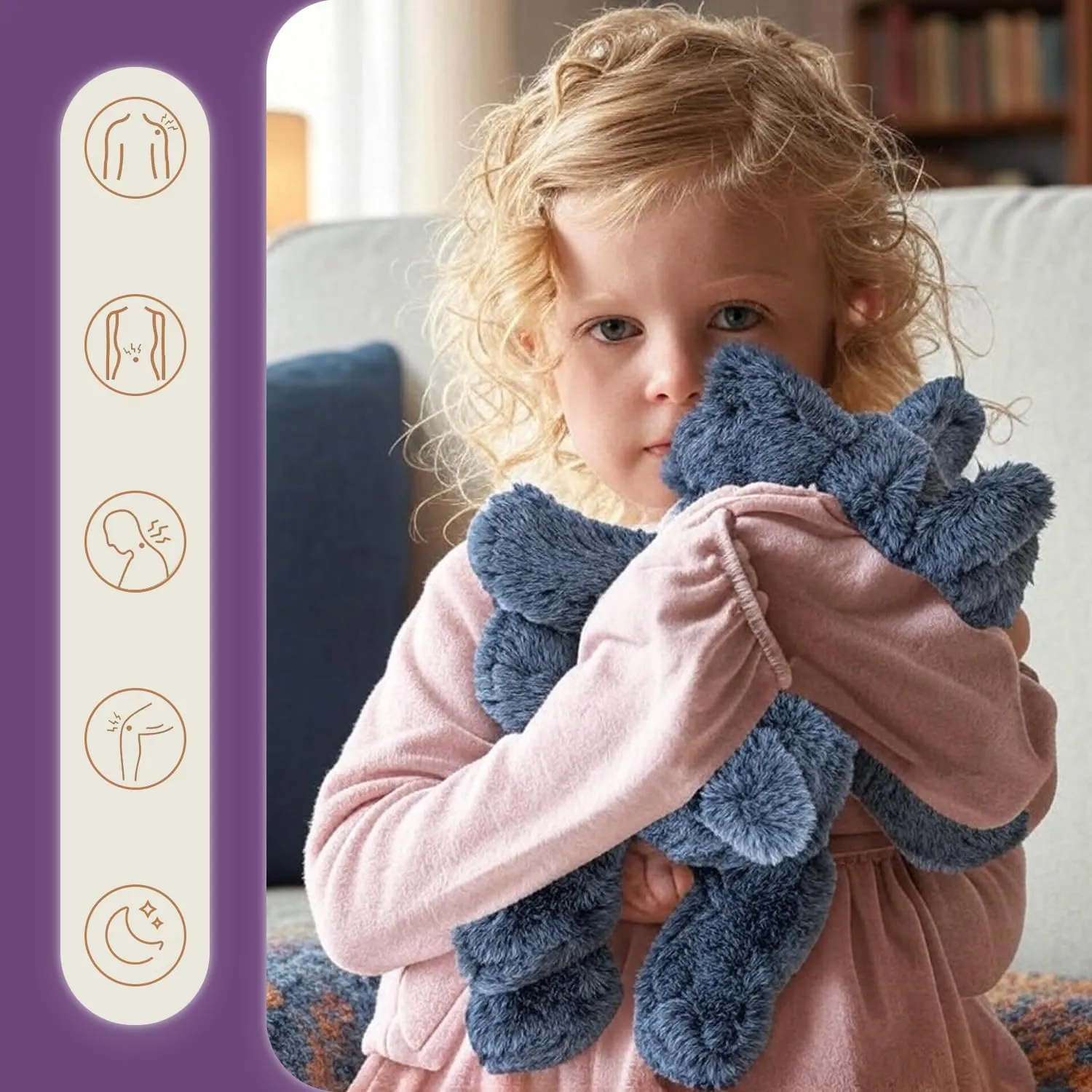 2 LB Heatable & Coolable Grey Elephant Weighted Stuffed Animals | Microwavable Heating Pad for Relieve Stress Soothing & Relaxation | Lavender Scented Plush Toys for Adults and Children