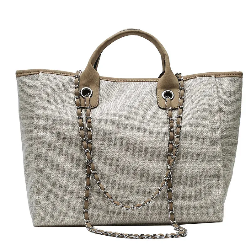 2024 New European And American Bucket Bag Tide High Capacity Chain Tote Bag Hand-Held Shoulder Diagonal Crossbody Bag
