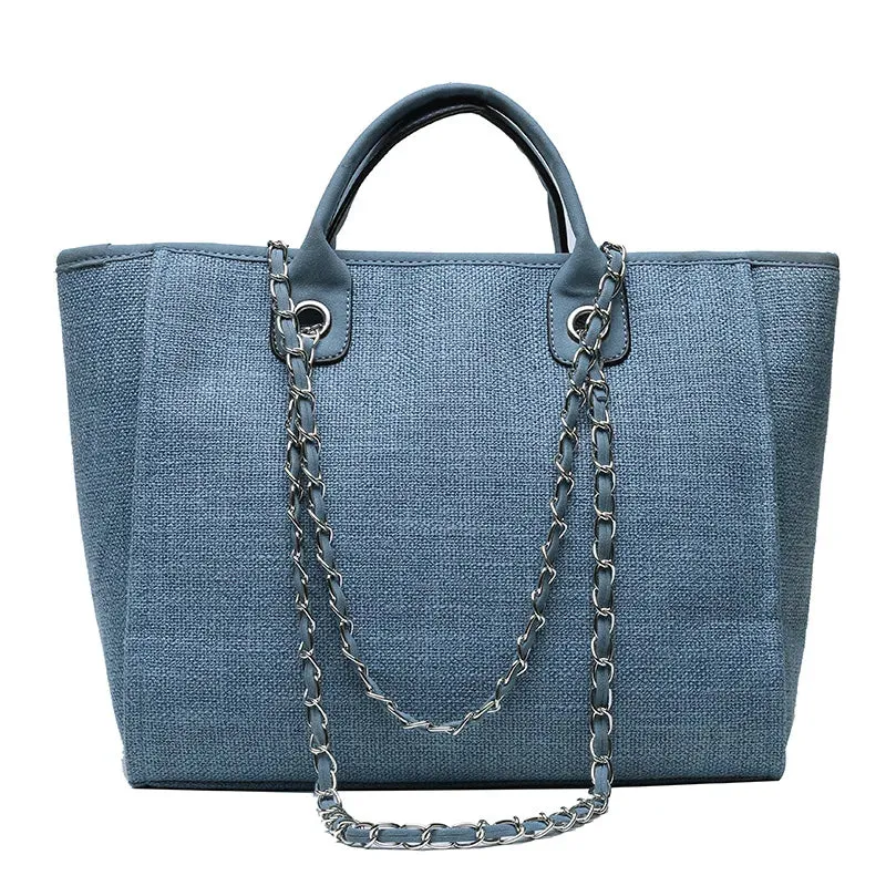 2024 New European And American Bucket Bag Tide High Capacity Chain Tote Bag Hand-Held Shoulder Diagonal Crossbody Bag