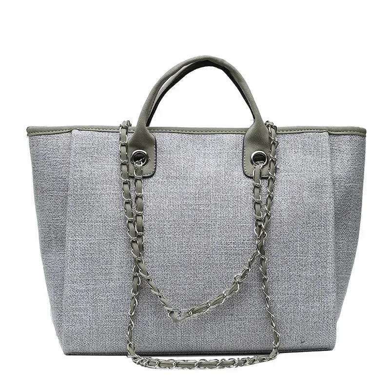 2024 New European And American Bucket Bag Tide High Capacity Chain Tote Bag Hand-Held Shoulder Diagonal Crossbody Bag