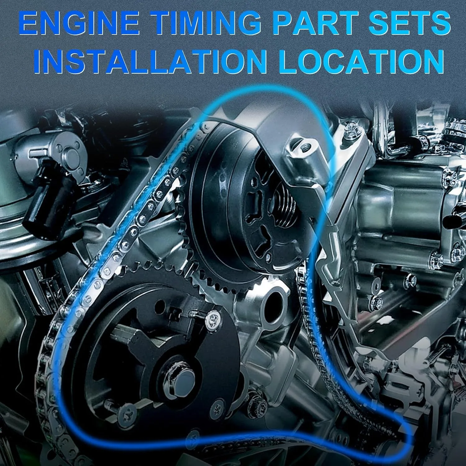 204PT Timing Chain Kit w/VVT Gear Oil Pump Chain Fits for Land Rover Discovery Sport/Range Rover Evoque 2012 2013 2014 2015 2016 2017 2018 2.0L DOHC OE CJ5E6C525AD CJ5E6C524AD