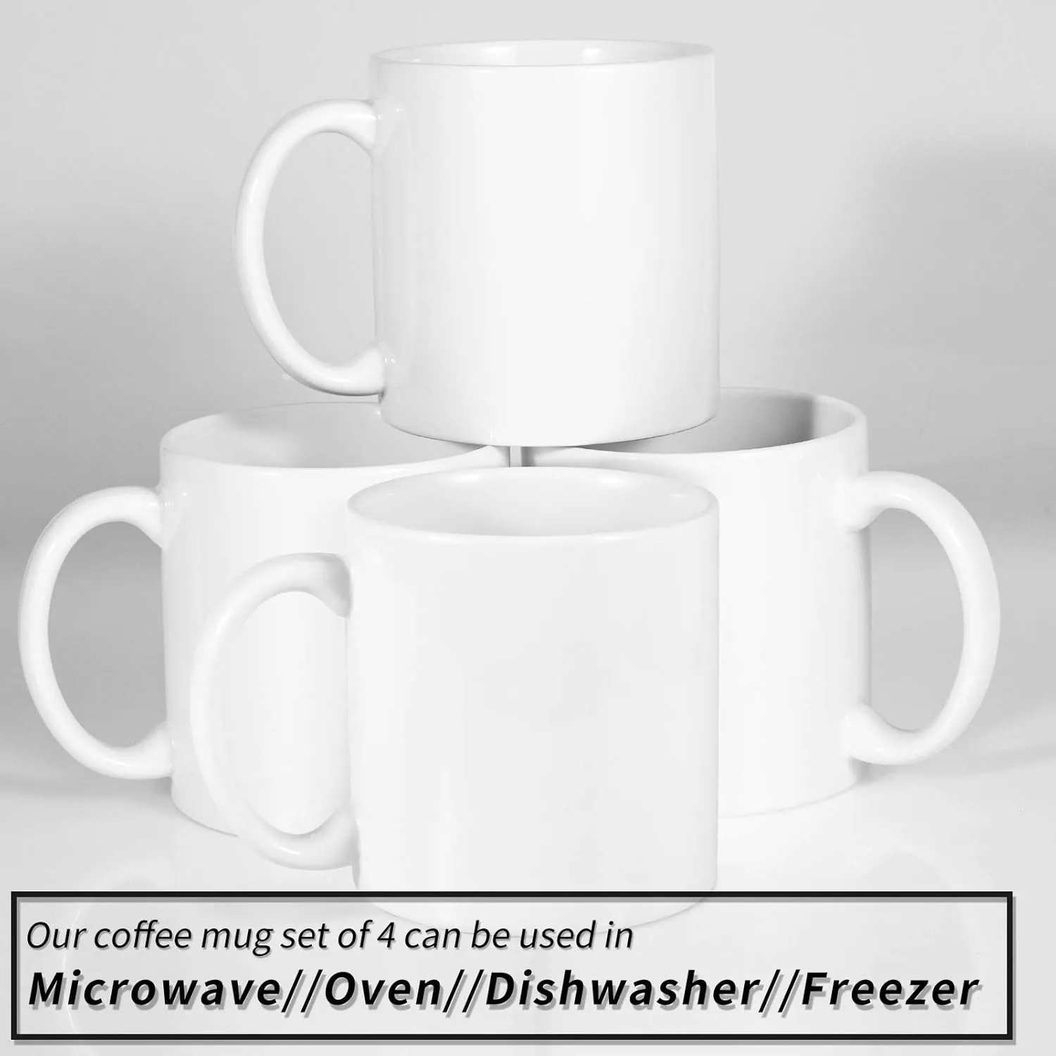22oz white Super Large Ceramic Coffee Mugs Large Handles Set of 4