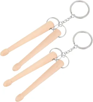 2pcs Drumstick Keychain Wood Drum Exquisite Key Ring Wooden Drum Sticks Keychain Percussion Key Ring Chain Small present Key Chain Drum Pendant Musical Instruments present Handbag Charms