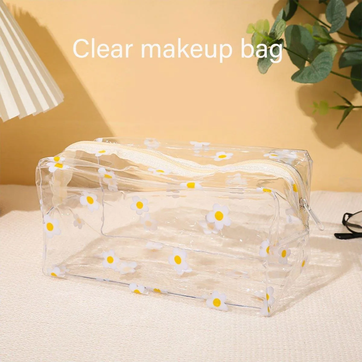 2PCS Large Capacity Transparent PVC Travel Bag Women Portable Wash Storage Bag