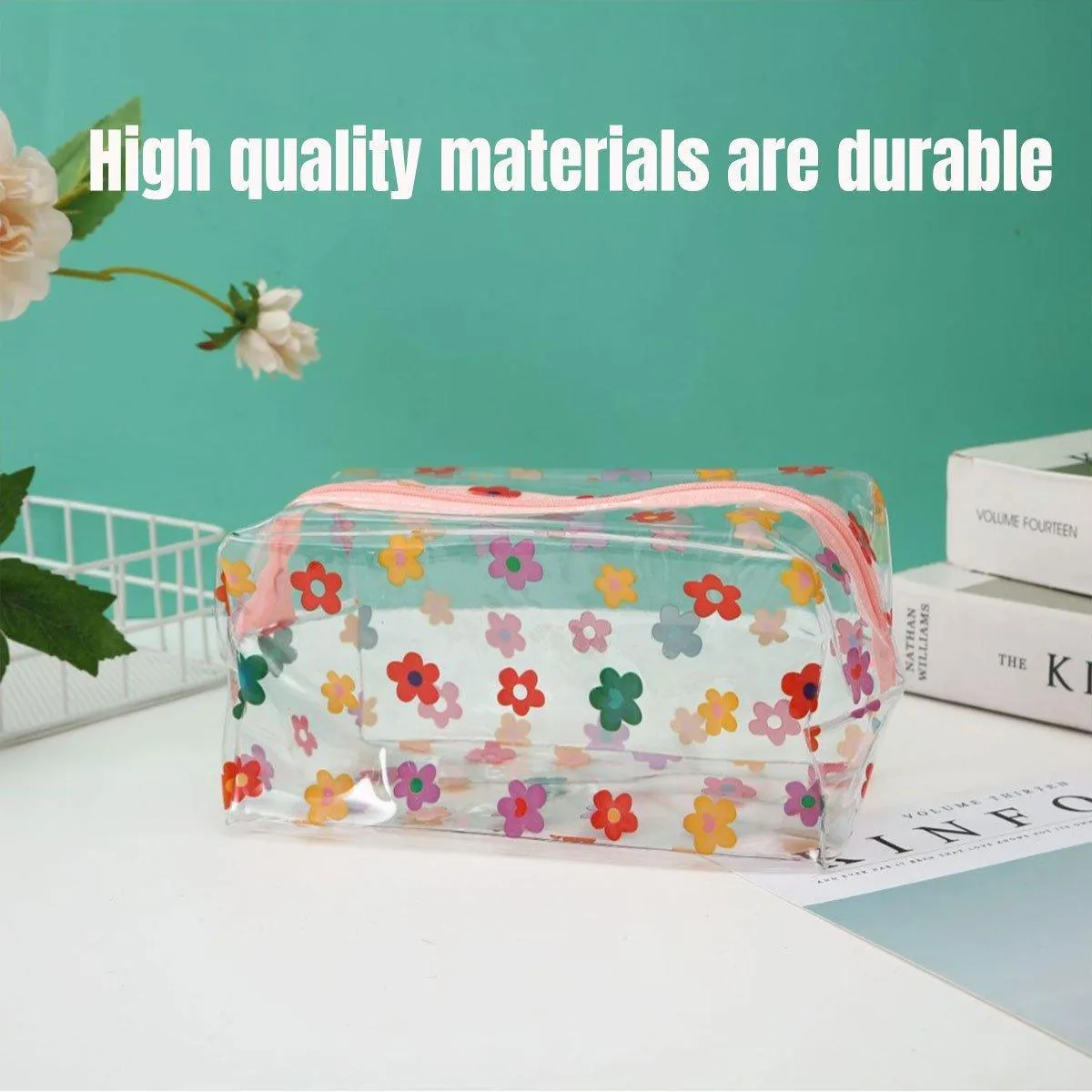 2PCS Large Capacity Transparent PVC Travel Bag Women Portable Wash Storage Bag