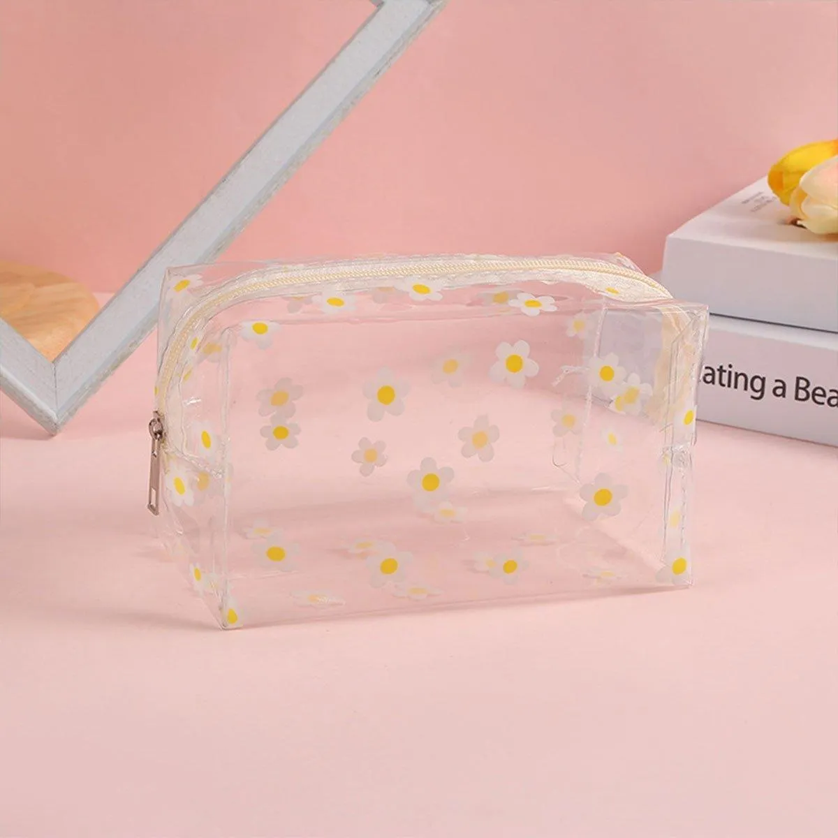 2PCS Large Capacity Transparent PVC Travel Bag Women Portable Wash Storage Bag