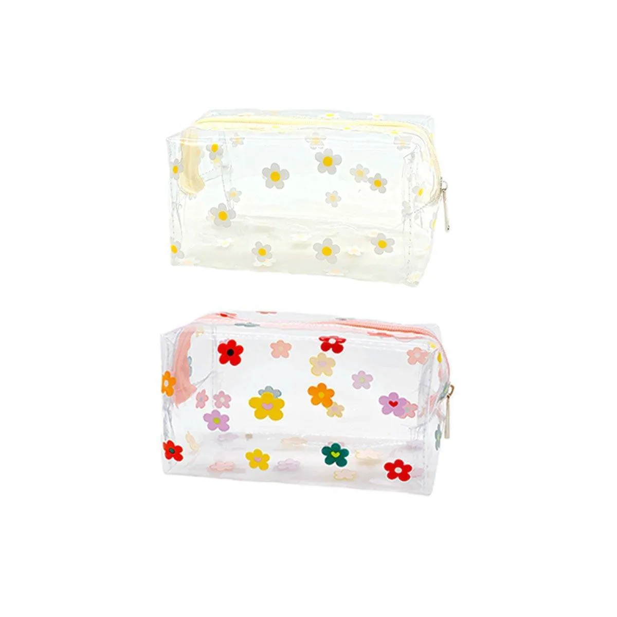 2PCS Large Capacity Transparent PVC Travel Bag Women Portable Wash Storage Bag