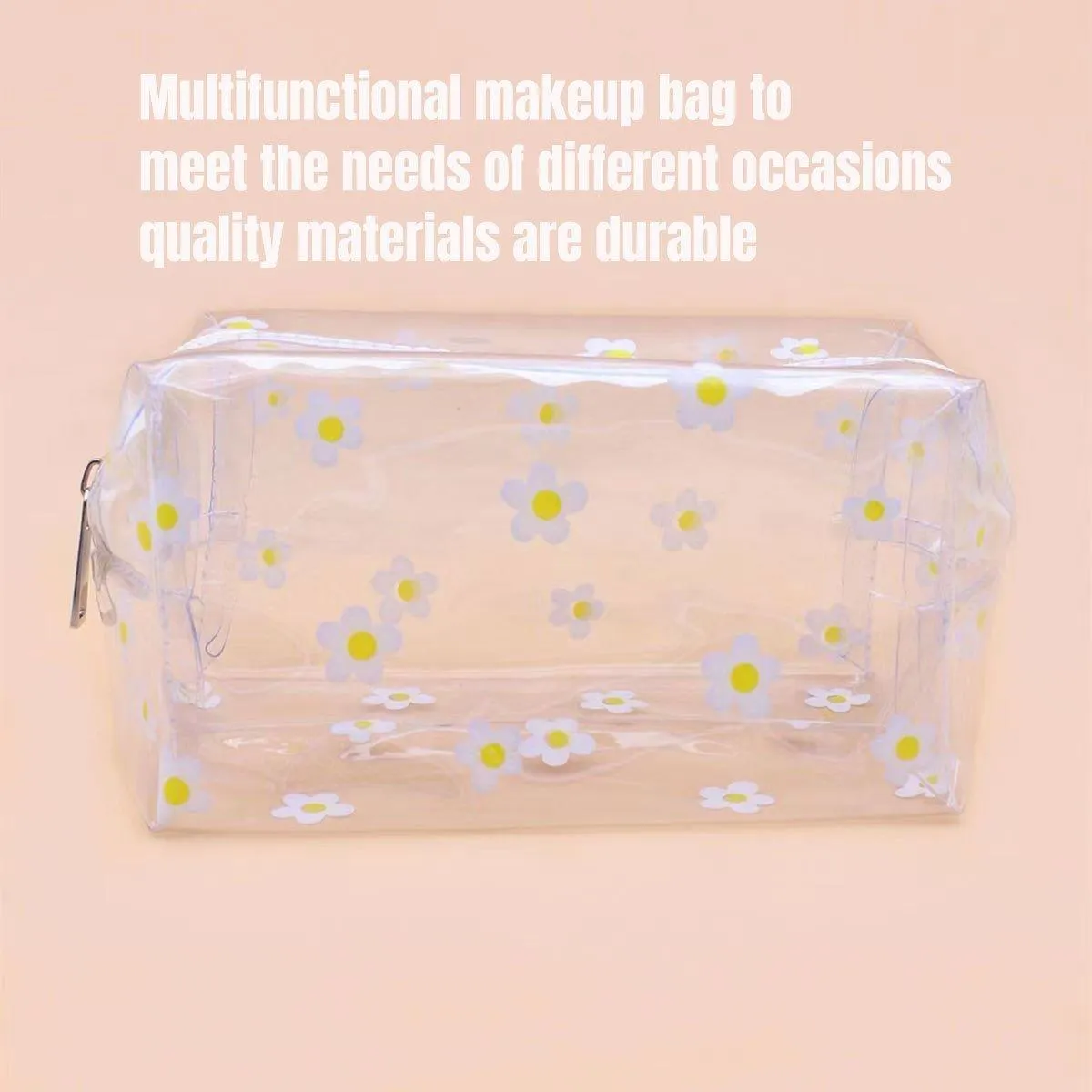 2PCS Large Capacity Transparent PVC Travel Bag Women Portable Wash Storage Bag