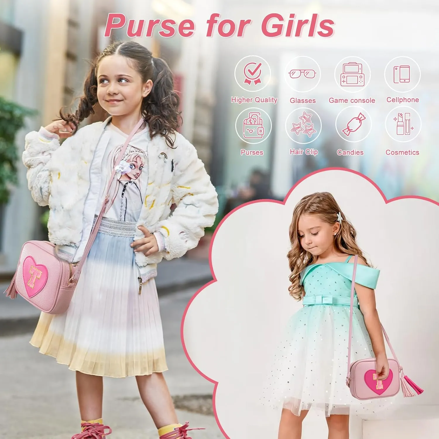 3 4 5 6 7 8 Year old Girl Birthday Gifts Toddler Girl Purse Kids Purse Toddler Girls Gift Crossbody Bag for Girls