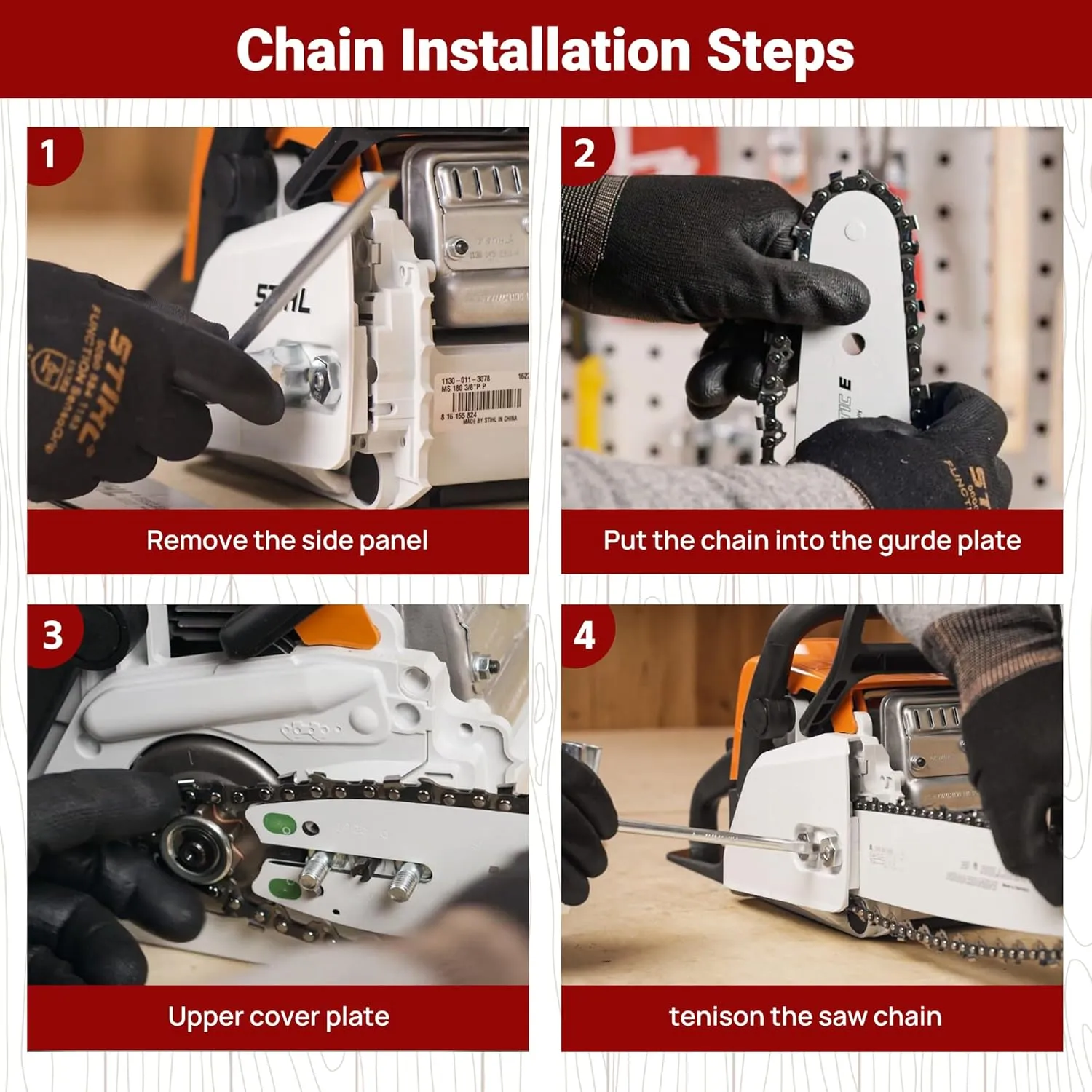 3-Pack 20 Inch Chainsaw Chain 72 Drive Links, 3/8" Pitch, 0.050" Gauge, Fit for Husqvarna, Stihl, Craftsman, Dolmar, Earthwise Chainsaws and More-E72