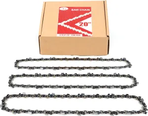 3-Pack 20 Inch Chainsaw Chain 72 Drive Links, 3/8" Pitch, 0.050" Gauge, Fit for Husqvarna, Stihl, Craftsman, Dolmar, Earthwise Chainsaws and More-E72