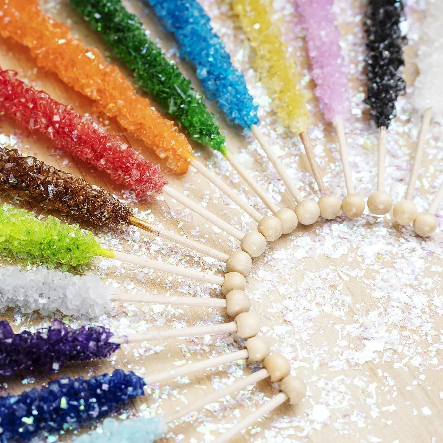 36 Extra Large Assorted Rock Candy Sticks: Espeez - Candy Party Favors - for Birthdays, Weddings, Receptions, Bridal, Baby Showers - Rock Candy Bulk