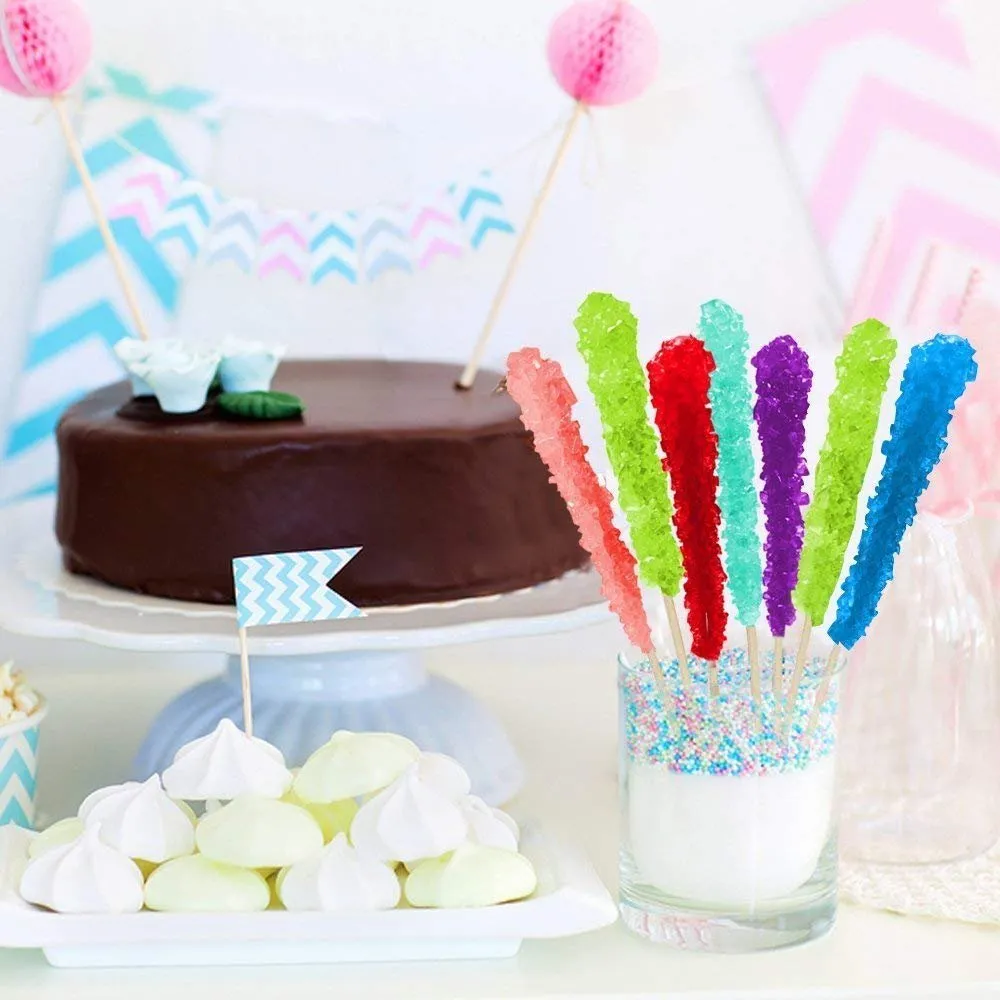 36 Extra Large Assorted Rock Candy Sticks: Espeez - Candy Party Favors - for Birthdays, Weddings, Receptions, Bridal, Baby Showers - Rock Candy Bulk