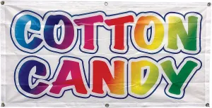 4 Less Co 2x4 Feet COTTON CANDY Banner Sign Polyester Fabric With Grommets wb