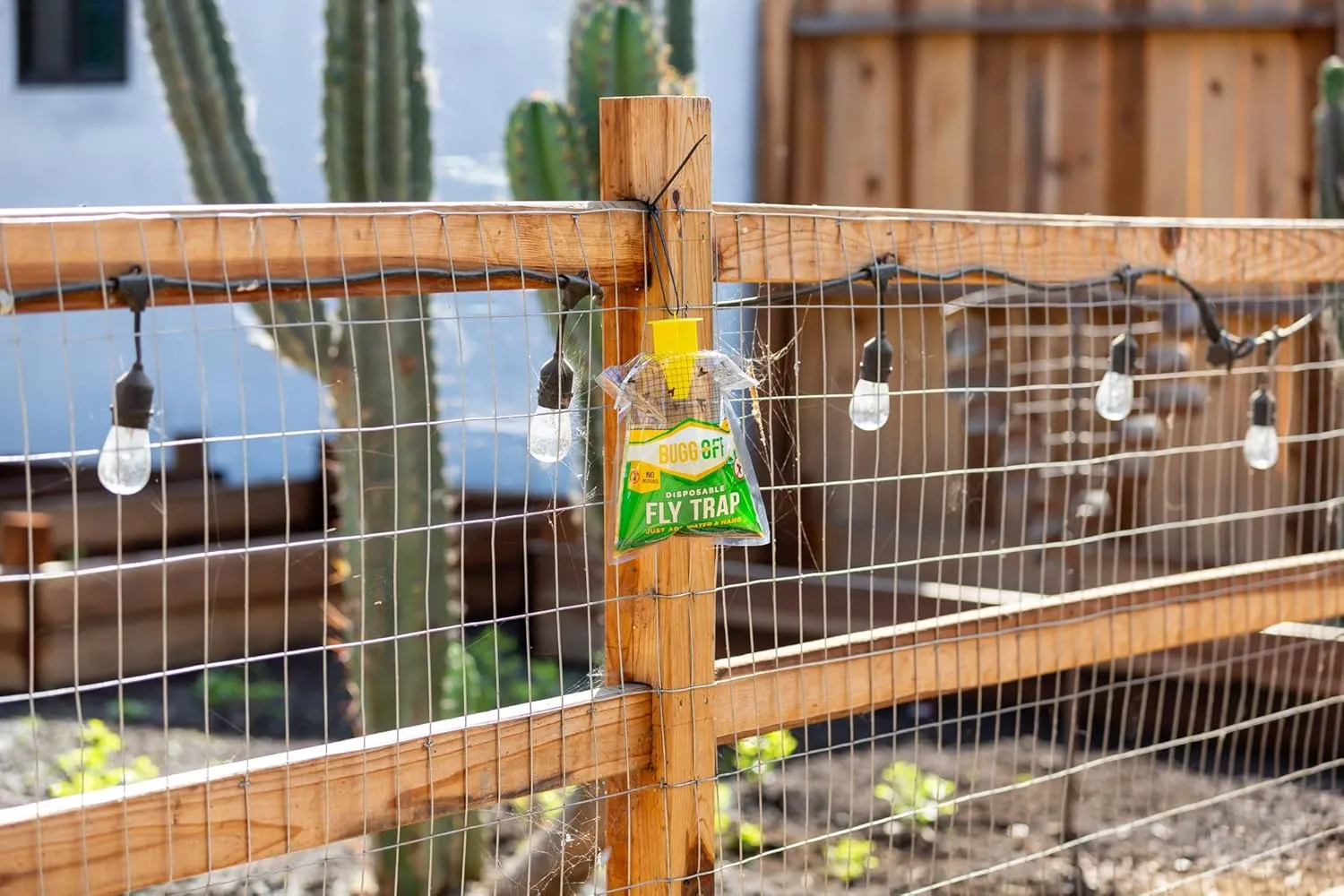 4 Pack Outdoor Disposabe Hanging Fly Traps with Natural Pre-Bait, Catches Flyes Everywhere Anywhere, Stables, Ranches, Cottages and More. Cut, Fill, and Hang!