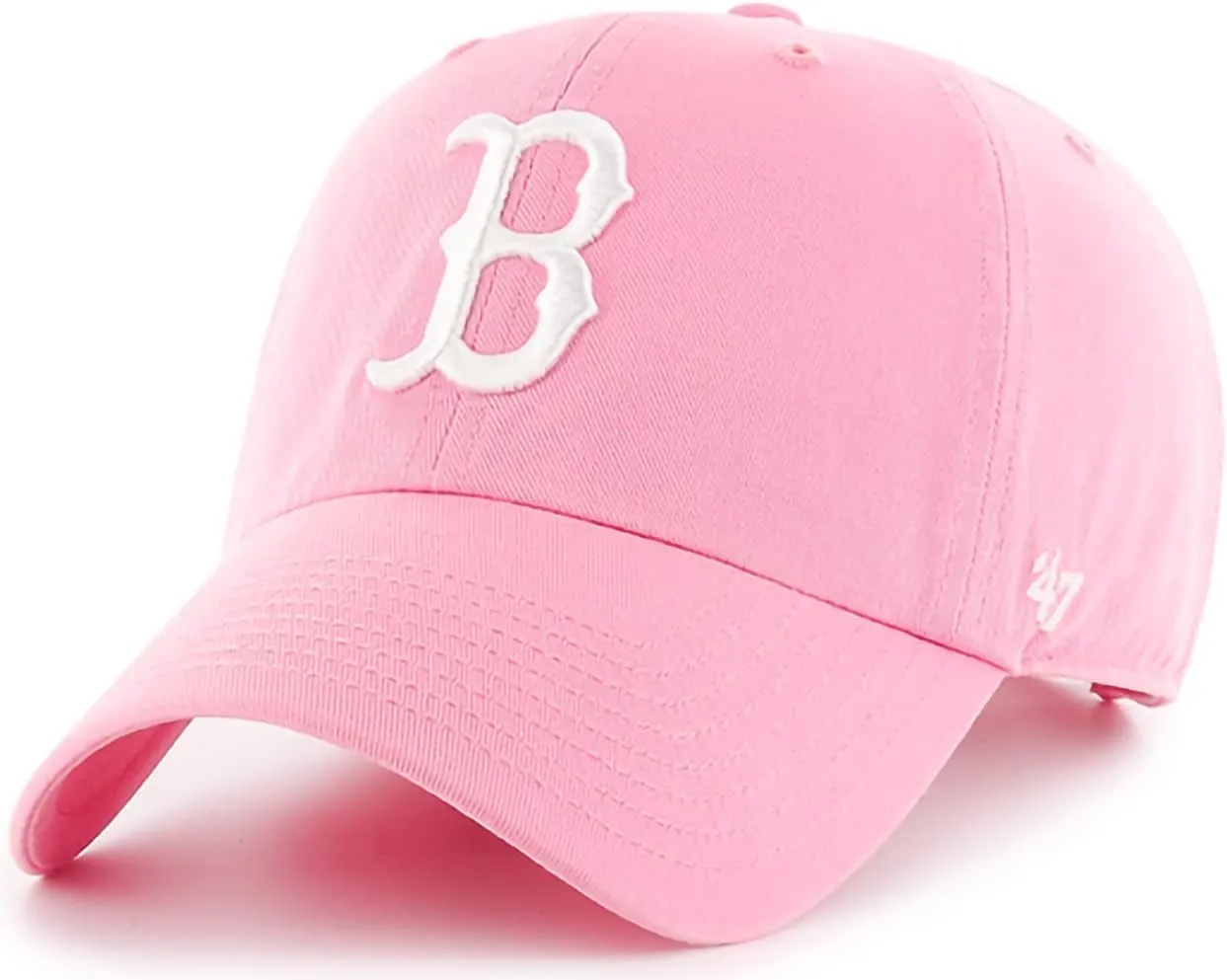 47 Brand MLB Rose Pink Primary Logo Clean Up Adjustable Baseball Cap Hat, Adult One Size Fits All