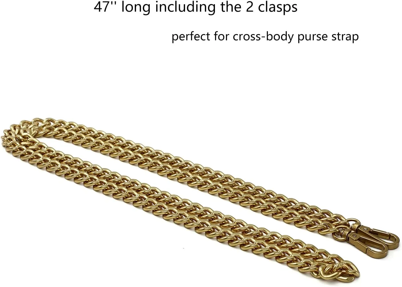 47'' Light Metal Crossbody Purse Chain Straps Replacement for Bag Handbag (Antique Gold)