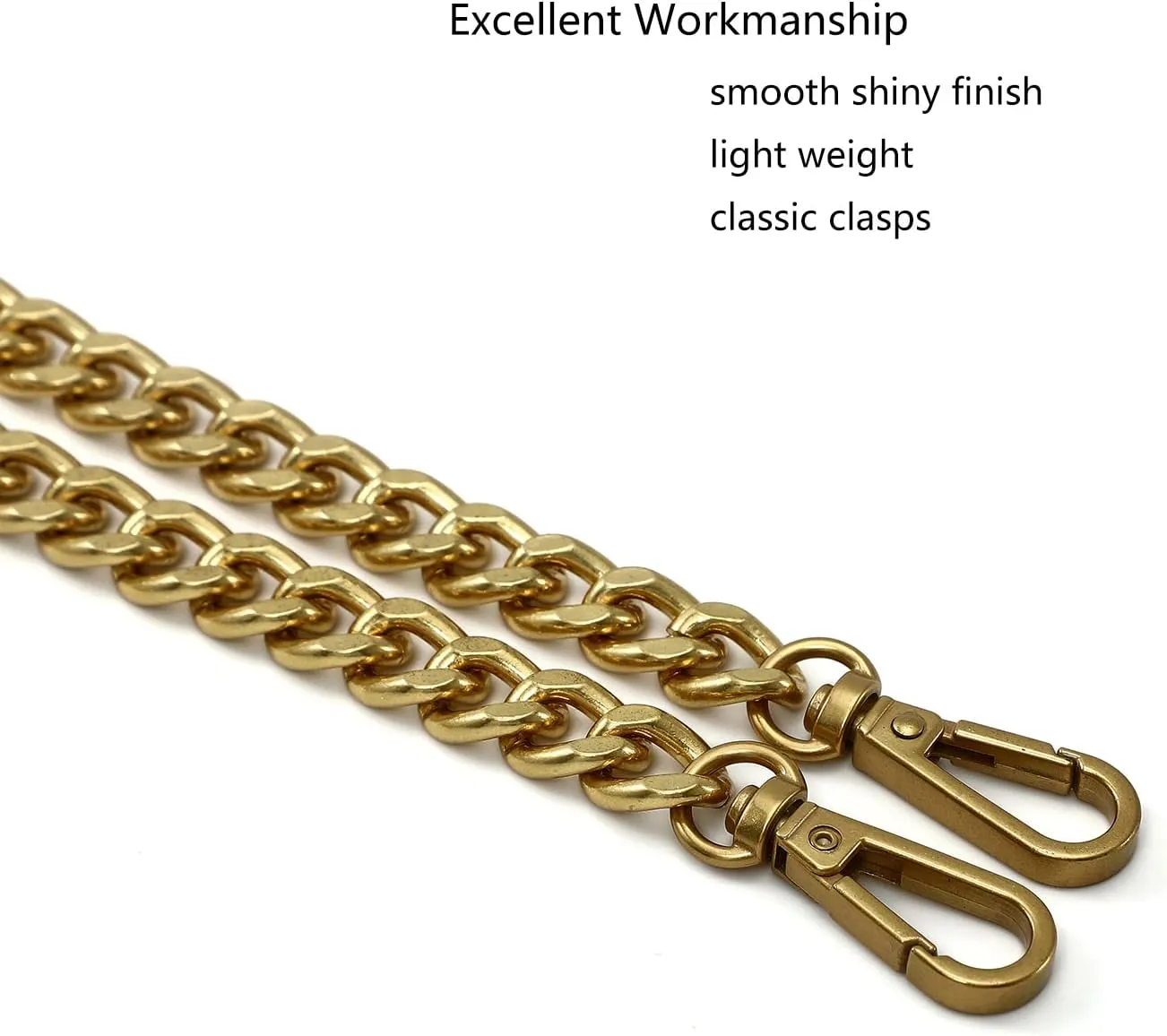 47'' Light Metal Crossbody Purse Chain Straps Replacement for Bag Handbag (Antique Gold)