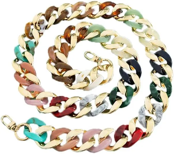 47In Acrylic Resin Chain Purse Strap,Acrylic Replacement Bag Chain Strap Handbag DIY Accessories