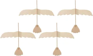 4pcs Wooden Ornaments Graffiti Boy Girl Art Plaything for Creative Painting Fun Safe Crafting Toys for Home Decor and Educational Imagination Development