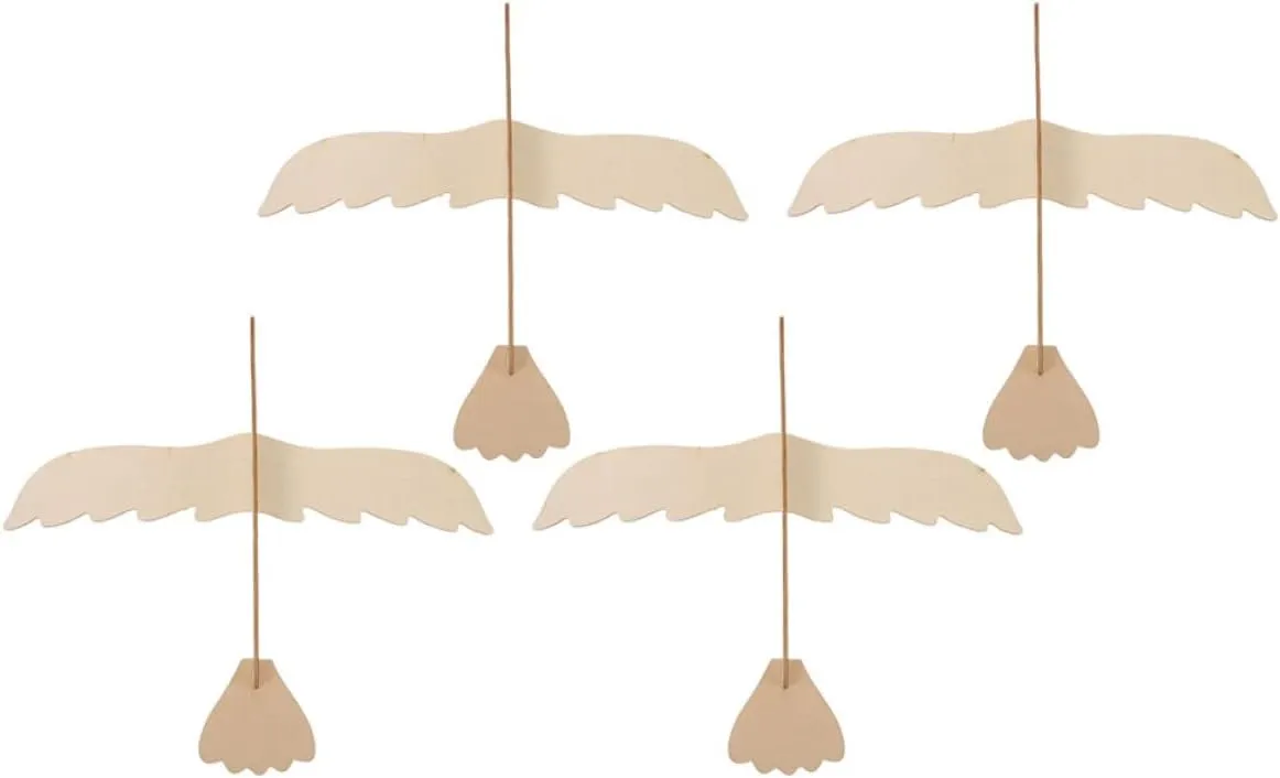 4pcs Wooden Ornaments Graffiti Boy Girl Art Plaything for Creative Painting Fun Safe Crafting Toys for Home Decor and Educational Imagination Development