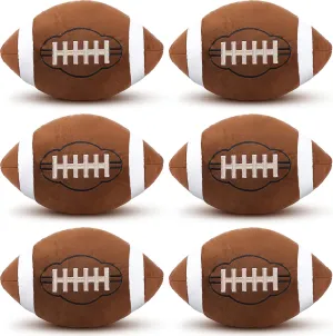6 Pieces Plush Football Pillows Fluffy Toys Soft Stuffed Football Stuff Decor Sports Shaped Plush Toy for Kids Boy Child Baby Room