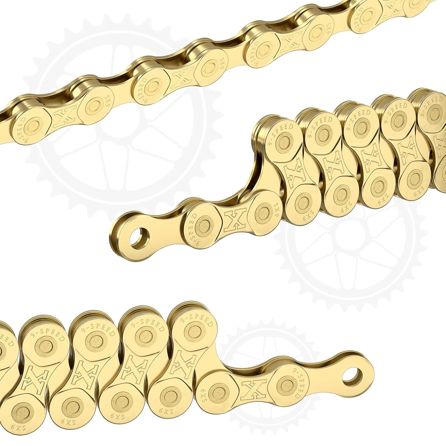 6/7/8/9/10/11/12speed Bike Chain -Bicycle Chain Compatible with Shimano, SRAM, Campagnolo and All Major Systems for Road Mountain Gravel Bike,Missing Link Included (Gold, 9 Speed)