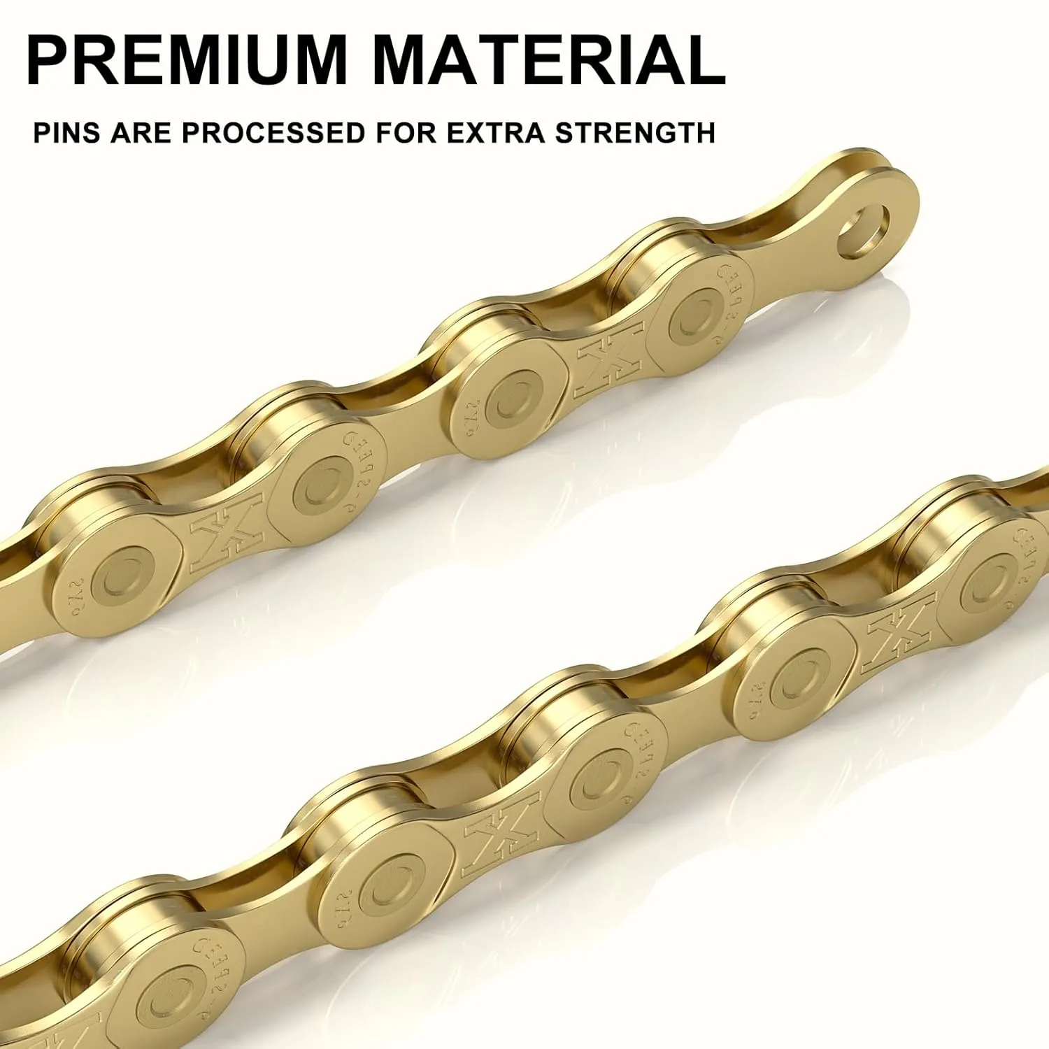 6/7/8/9/10/11/12speed Bike Chain -Bicycle Chain Compatible with Shimano, SRAM, Campagnolo and All Major Systems for Road Mountain Gravel Bike,Missing Link Included (Gold, 9 Speed)