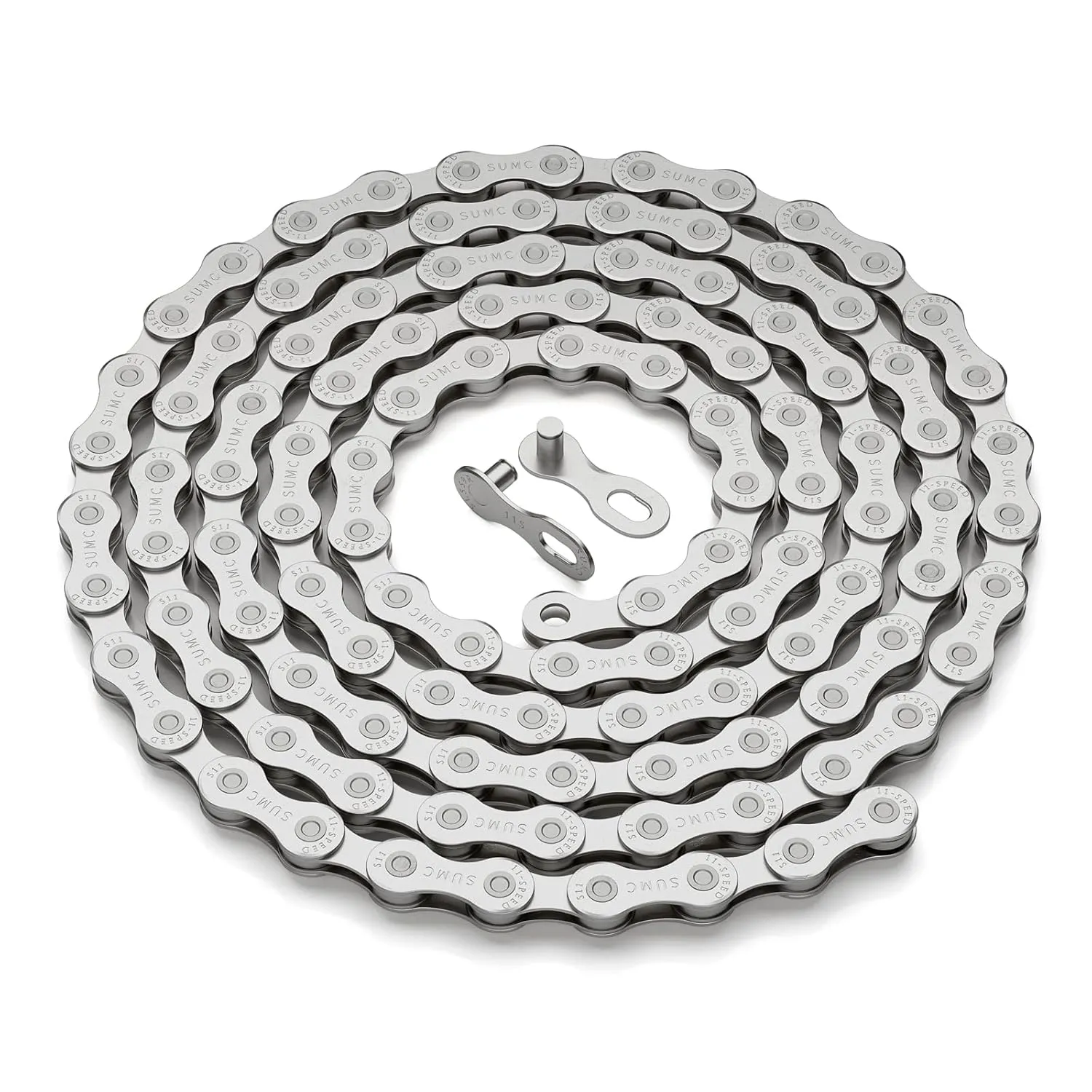 6/7/8/9/10/11/12speed Bike Chain -Bicycle Chain Compatible with Shimano, SRAM, Campagnolo and All Major Systems for Road Mountain Gravel Bike,Missing Link Included(Silver, 11 Speed)