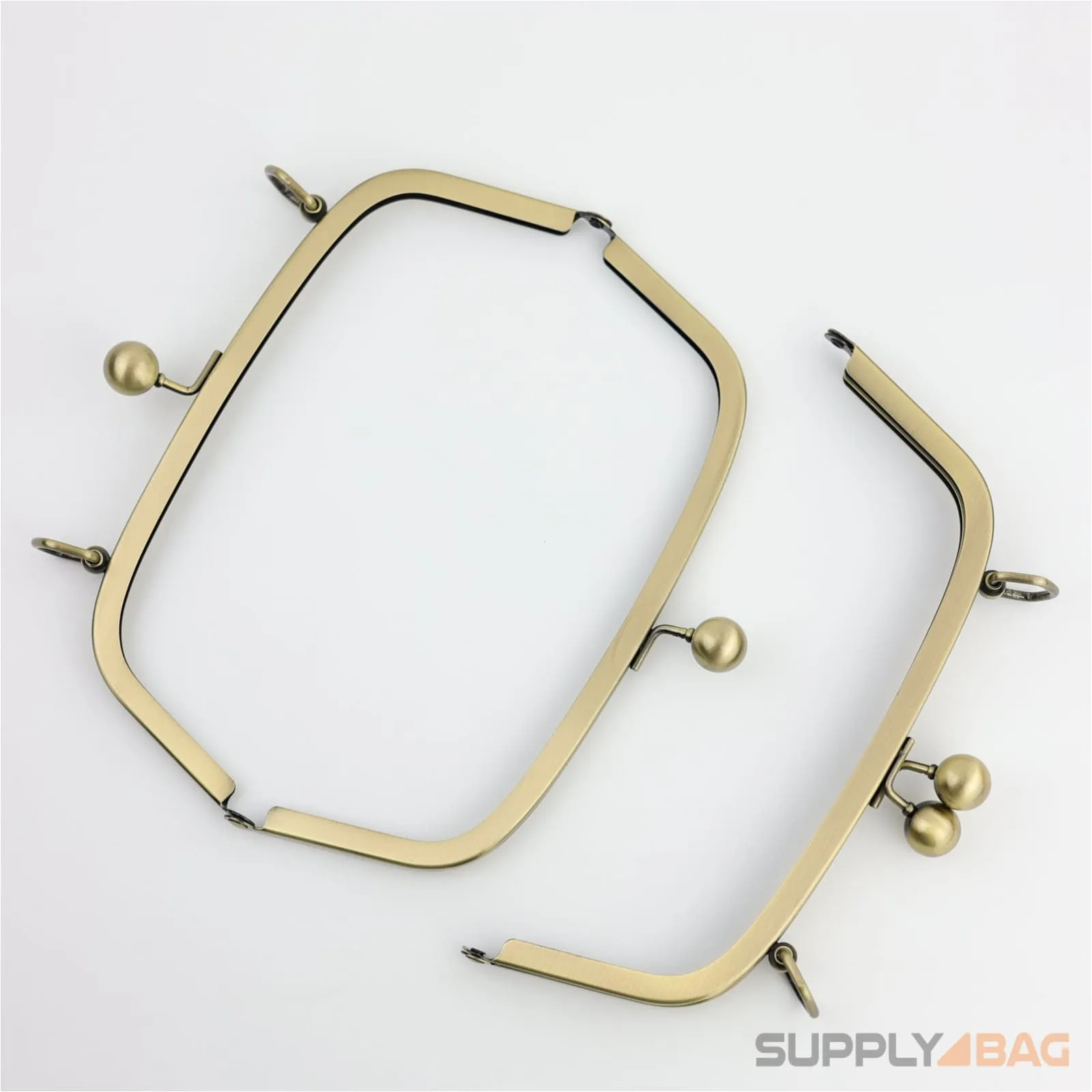 7 3/4 x 3 inch - Antique Brass Arch Shape Metal Purse Frame with D Rings on Top