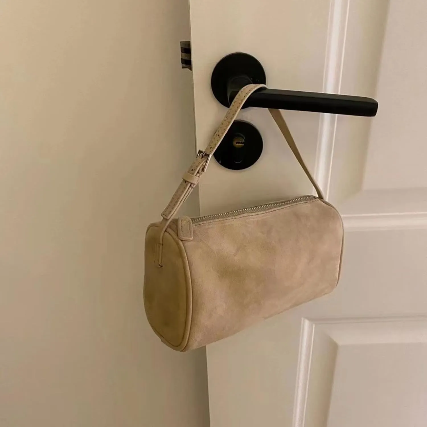 7 Cowhide Pen Holder Bag, Suede Underarm Bag, Genuine Leather Handbag, Women's Bag