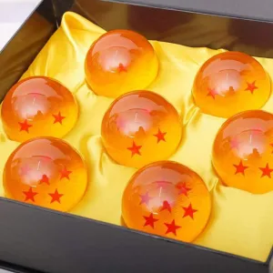 7 Stars 7pcs Anime 3.5cm Transparent Balls Yellow