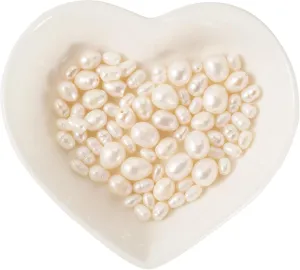 75 PCS Freshwater Pearl Beads for Jewelry Making 4-9 mm Natural Cultured Rice Oval Pearl Beads Loose Gemstone Beads for DIY Bracelet Necklace Making