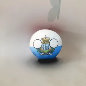 7.9in 3.9in Country Ball Plush Country Ball, Flags of France, Qatar, Croatia, Peru and Other Countries, Plush Toy Country Balls, Indoor Decoration, (San Marino,7.8in)
