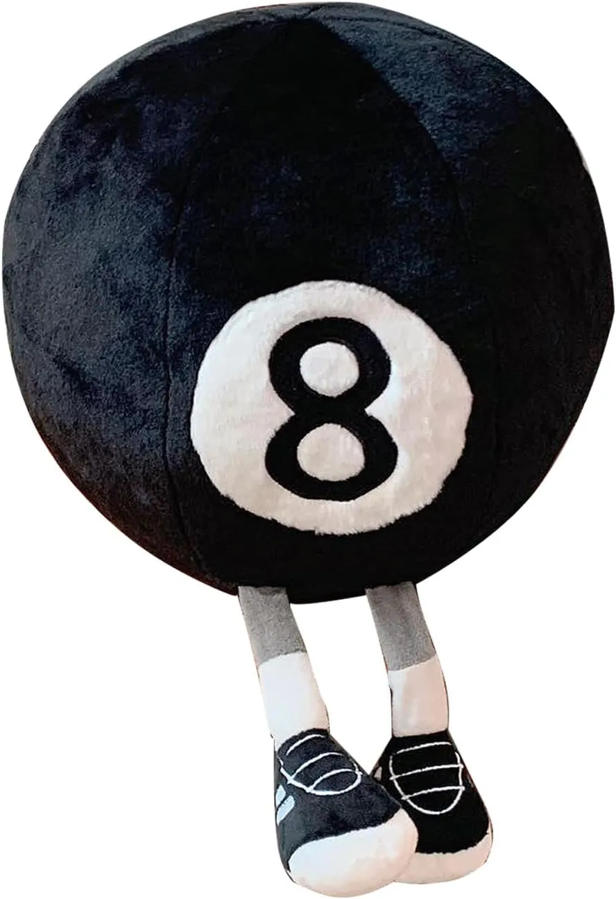 8 Ball Pillow Toy, 11.8" Funny Decorative Throw Pillow, Cute Stuffed Plush Cushion, Billiards Decoration for Sofa Couch, Unique Gift for Billiards Enthusiasts
