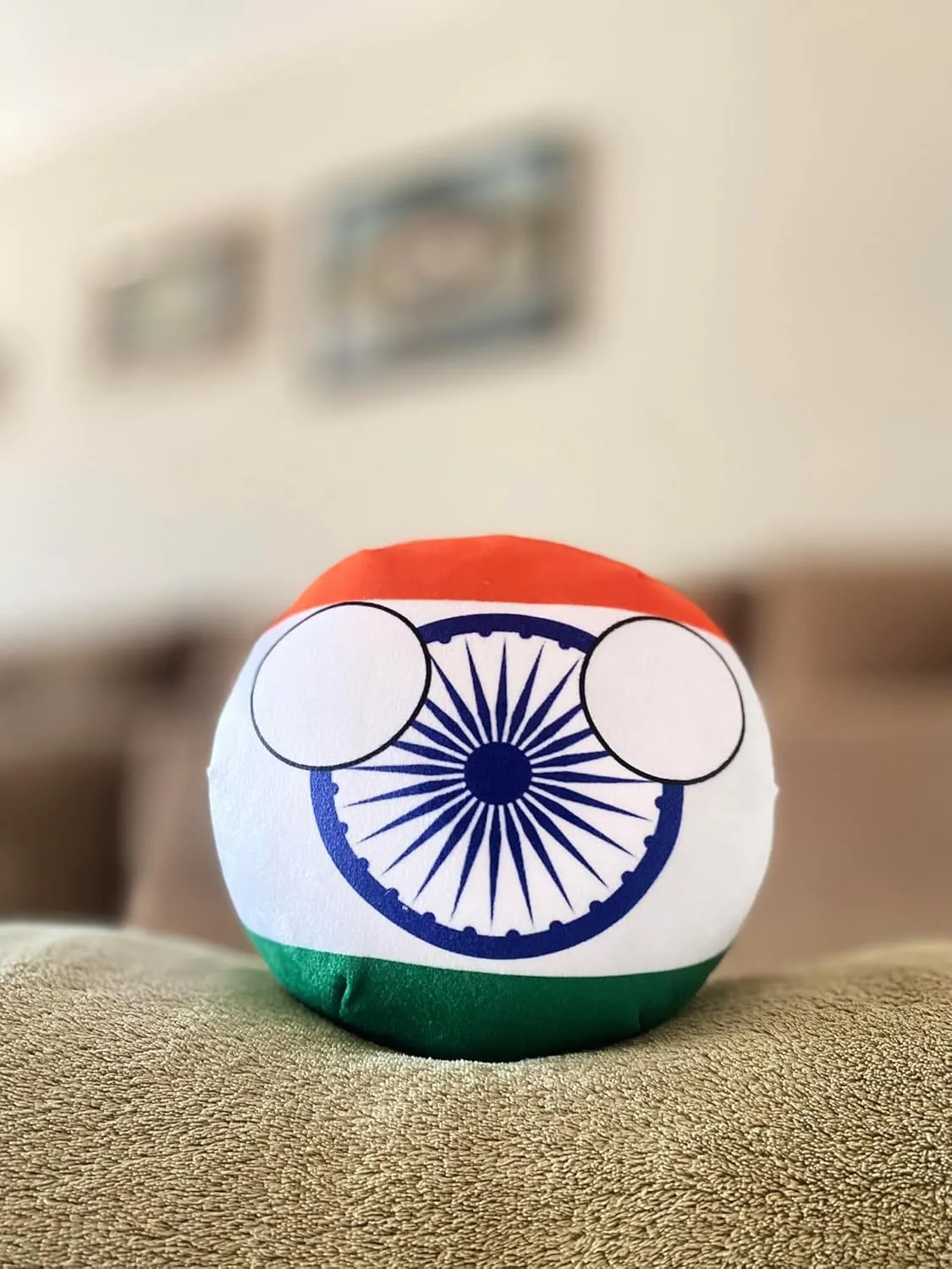 8-Inch Countryball Plushie – Soft and Cute National Ball Toy – Collectible Gift for Fans, Kids, and Plush Enthusiasts (11.India)