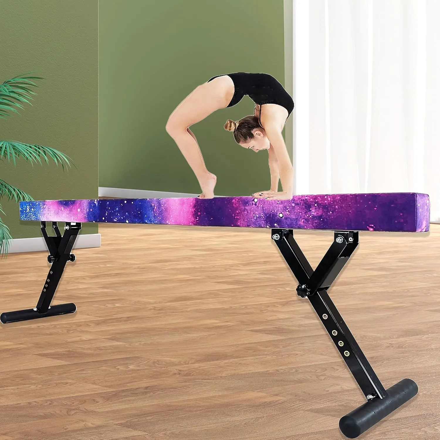 8FT Adjustable Balance Beam, Gymnastics Beam for Kids, High and Lower Gymnastic Training Beam for All Gymnastic Levels- Gymnastics Equipment for Teens at Home and Gym Use
