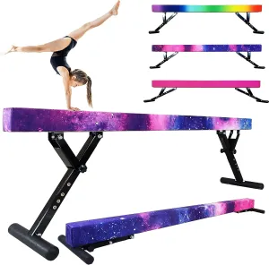 8FT Adjustable Balance Beam, Gymnastics Beam for Kids, High and Lower Gymnastic Training Beam for All Gymnastic Levels- Gymnastics Equipment for Teens at Home and Gym Use